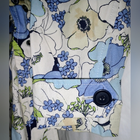 Eddie Bauer Women's Size L Floral Belted Button Front Blazer Jacket - Picture 11 of 12